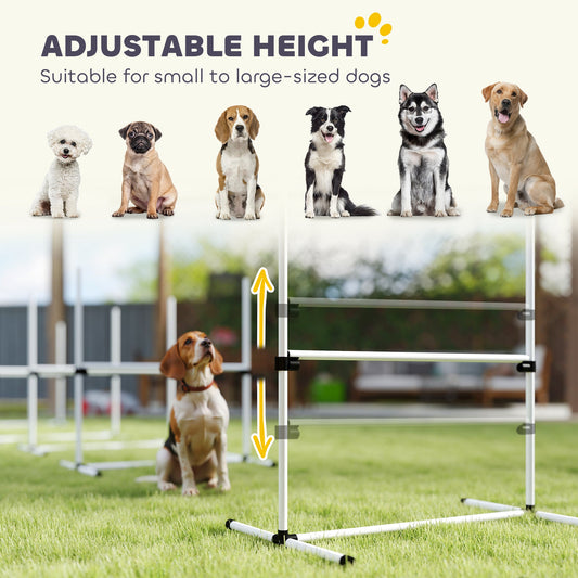 4 - Piece Adjustable Dog Agility Jump Set | Professional Indoor & Outdoor Dog Training Kit | High - Jump Obstacle Course with Displacing Safety Bar & Carry Bag - Phoenix