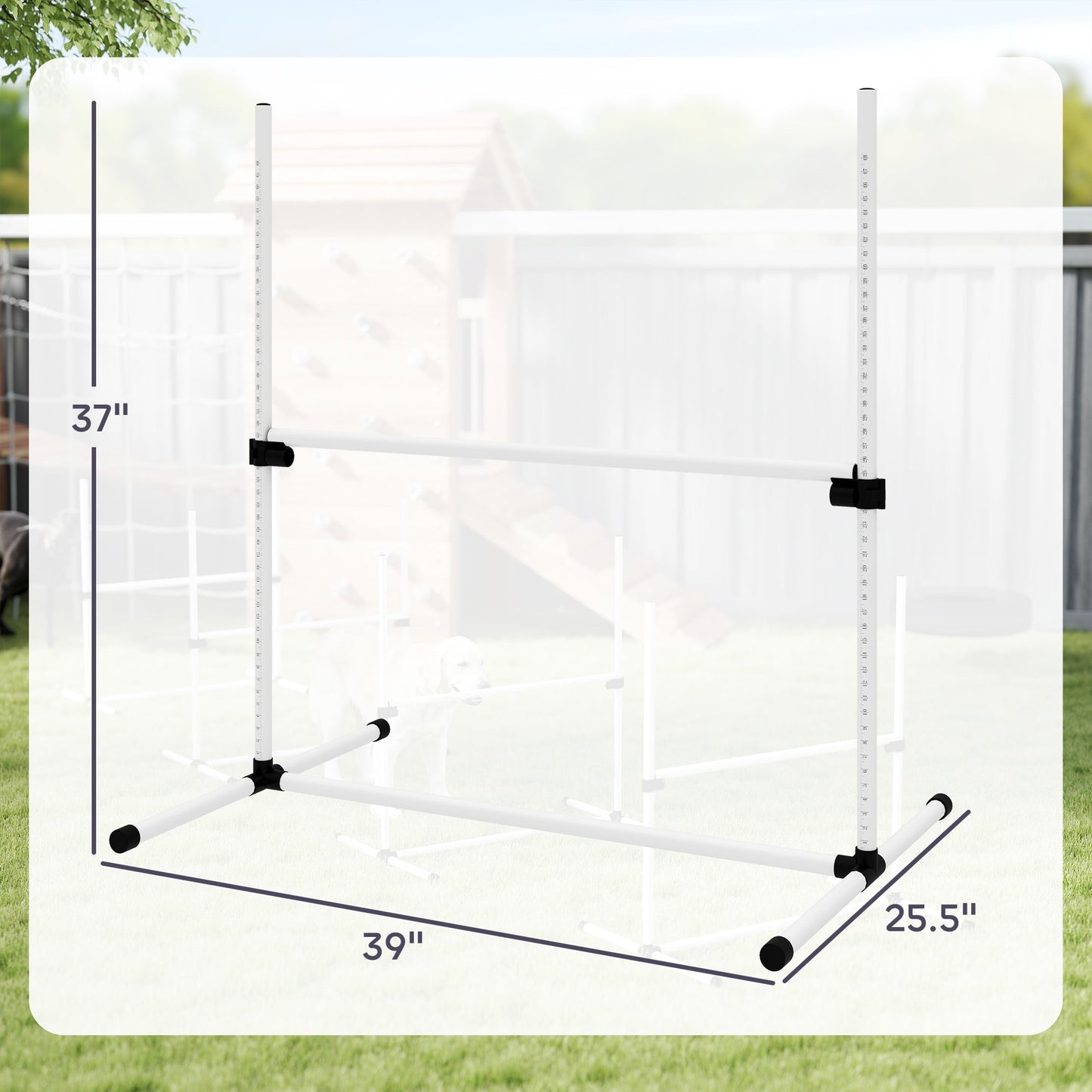 4 - Piece Adjustable Dog Agility Jump Set | Professional Indoor & Outdoor Dog Training Kit | High - Jump Obstacle Course with Displacing Safety Bar & Carry Bag - Phoenix