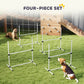 4 - Piece Adjustable Dog Agility Jump Set | Professional Indoor & Outdoor Dog Training Kit | High - Jump Obstacle Course with Displacing Safety Bar & Carry Bag - Phoenix