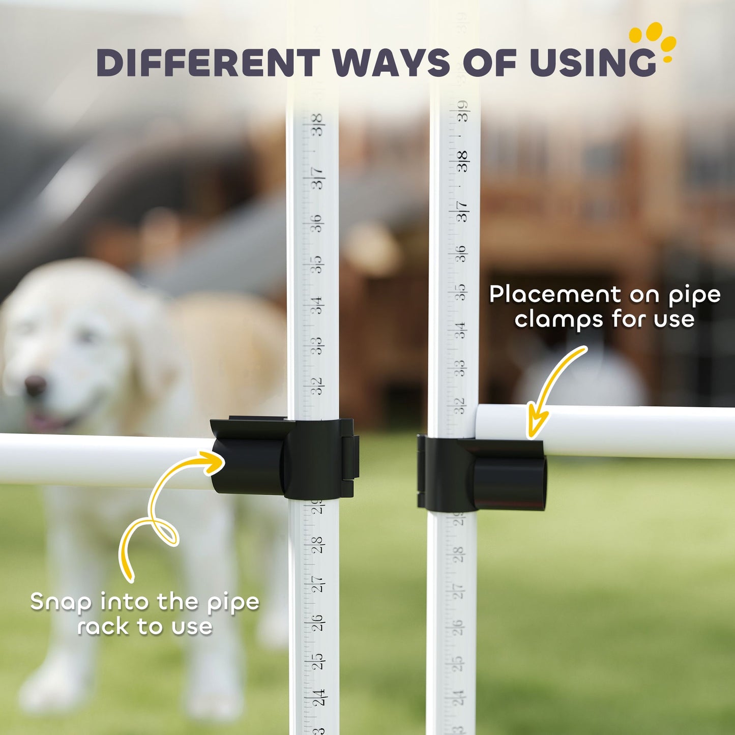 4 - Piece Adjustable Dog Agility Jump Set | Professional Indoor & Outdoor Dog Training Kit | High - Jump Obstacle Course with Displacing Safety Bar & Carry Bag - Phoenix