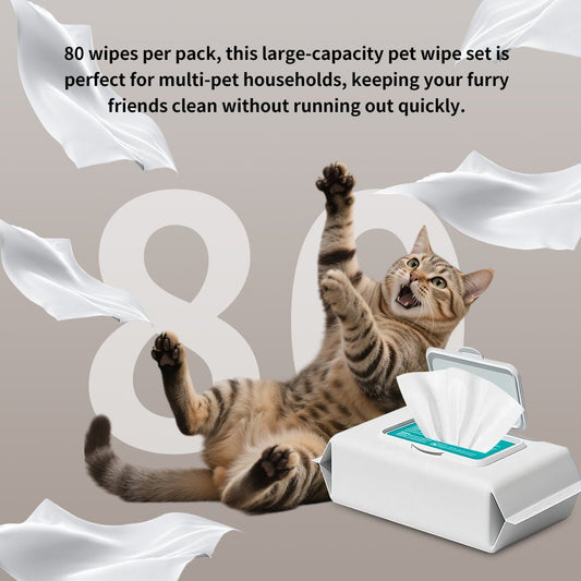 80 - Count Hypoallergenic Pet Grooming Wipes | Alcohol & Fragrance - Free Cleaning Wipes for Dogs & Cats | Gentle Deodorizing Wipes for Paws, Body, & Tear Stains - Phoenix