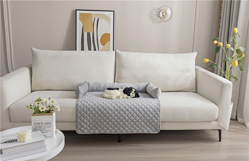 Dog Sofa Bed & Furniture Protector | Removable Anti - Anxiety Pet Couch Cover | Washable Bolster Dog Bed Mat for Large Dogs & Cats - Phoenix