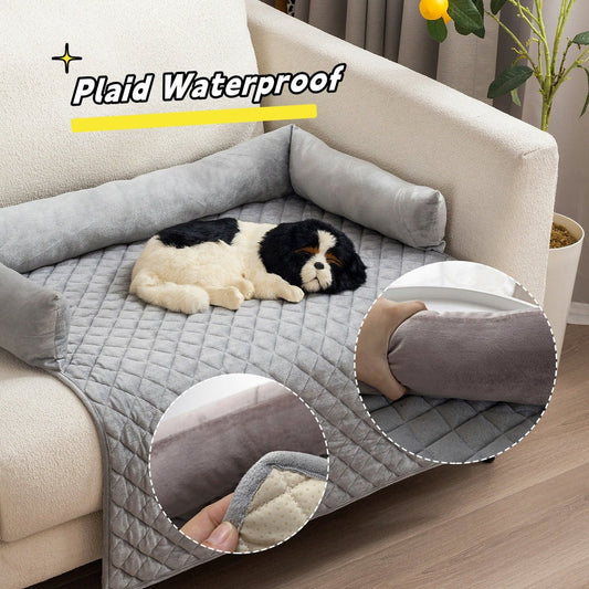 Dog Sofa Bed & Furniture Protector | Removable Anti - Anxiety Pet Couch Cover | Washable Bolster Dog Bed Mat for Large Dogs & Cats - Phoenix