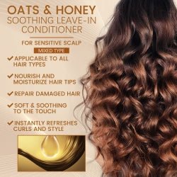 EELHOE Oat And Honey Leave - In Conditioner, Improve Frizz, Moisturize And Repair Hair, Smooth And Shiny - Phoenix