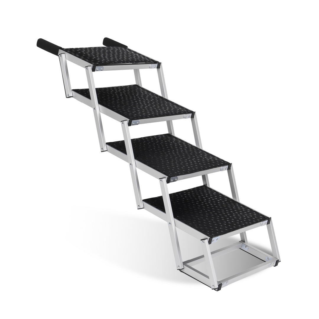 Foldable Aluminum Dog Ramp for Large Dogs | Portable Non - Slip Pet Stairs for SUVs, Trucks & High Beds | Lightweight Reinforced Safety Ramp Supports up to 250lbs - Phoenix