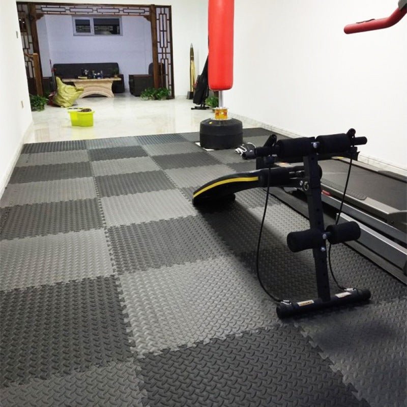 Interlocking EVA Foam Floor Mats | 12 - Piece Large Exercise Puzzle Tiles | Non - Slip Home Gym & Playroom Flooring (48 Sq Ft Coverage) - Phoenix