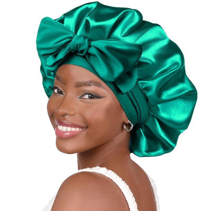 Silk Bonnet For Sleeping Women Satin Bonnet Double Layer Satin Lined Hair Bonnet With Tie Band Curly Hair - Phoenix
