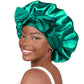 Silk Bonnet For Sleeping Women Satin Bonnet Double Layer Satin Lined Hair Bonnet With Tie Band Curly Hair - Phoenix