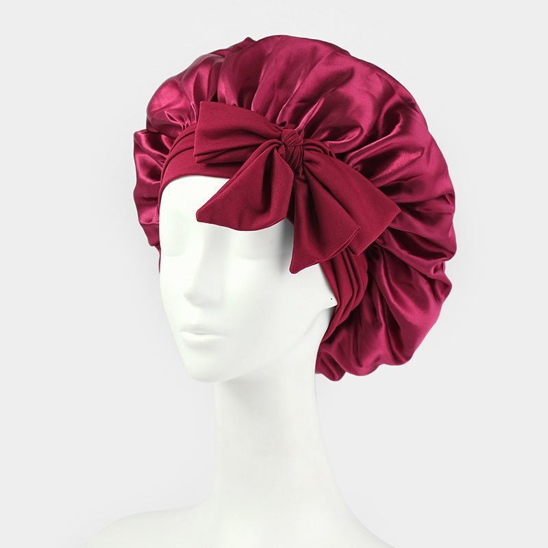 Silk Bonnet For Sleeping Women Satin Bonnet Double Layer Satin Lined Hair Bonnet With Tie Band Curly Hair - Phoenix