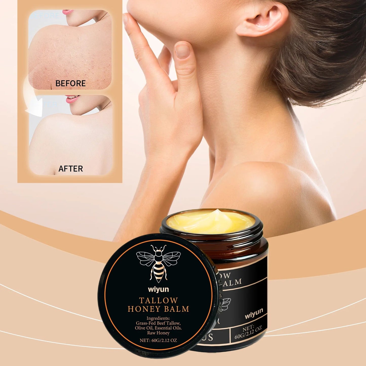 Tallow Honey Cream Glow Hydrating Skin Improve Elasticity Soft Bleaching Improve Dullness Firming Face Body Moisturizer Lotion - Phoenix
